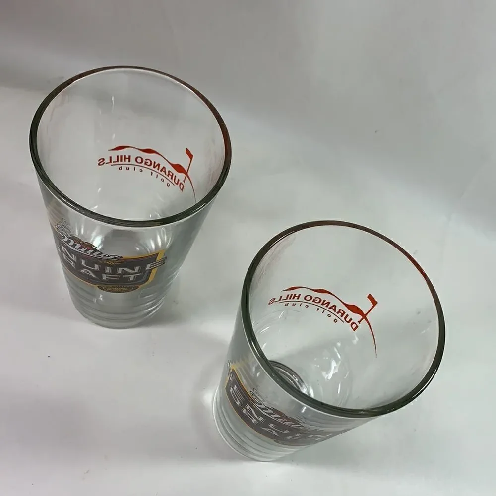 Miller Genuine Draft Durango Hills Golf Glasses Set 2